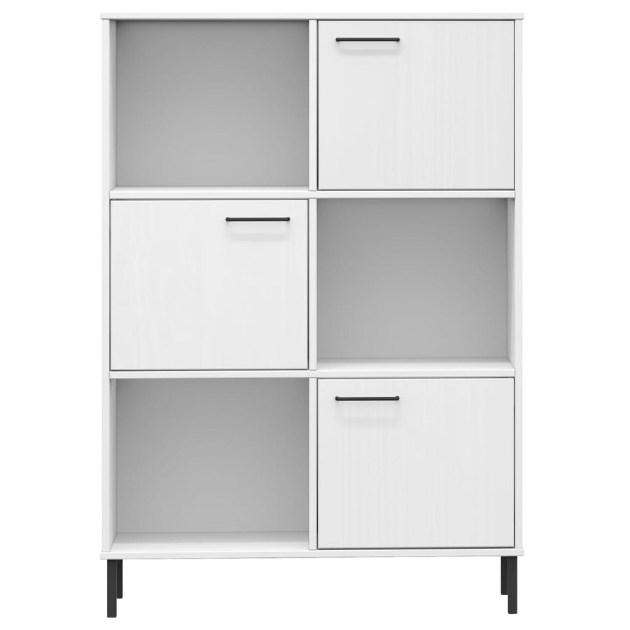 Boekenkast Met Metalen Poten Oslo 90X35X128,5 Cm Hout Wit