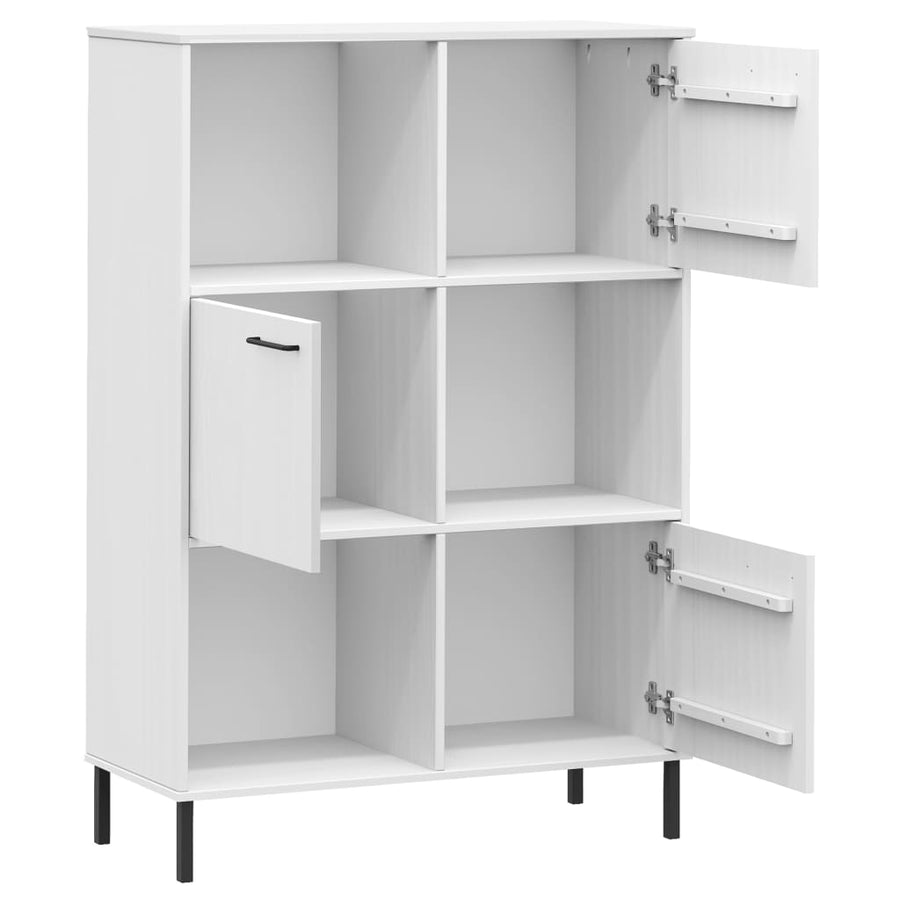 Boekenkast Met Metalen Poten Oslo 90X35X128,5 Cm Hout Wit