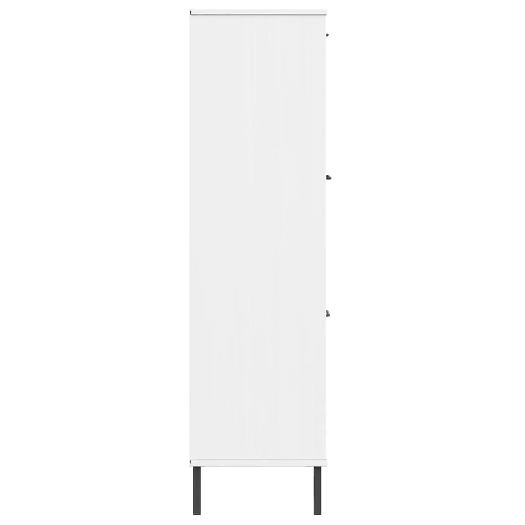 Boekenkast Met Metalen Poten Oslo 90X35X128,5 Cm Hout Wit