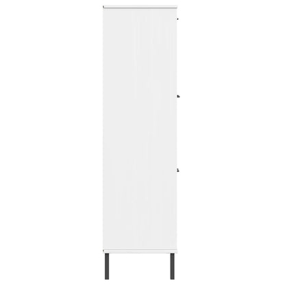 Boekenkast Met Metalen Poten Oslo 90X35X128,5 Cm Hout Wit