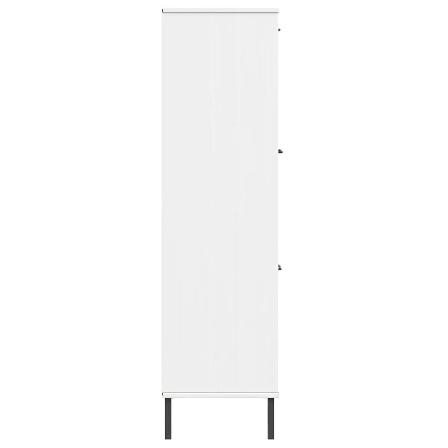 Boekenkast Met Metalen Poten Oslo 90X35X128,5 Cm Hout Wit