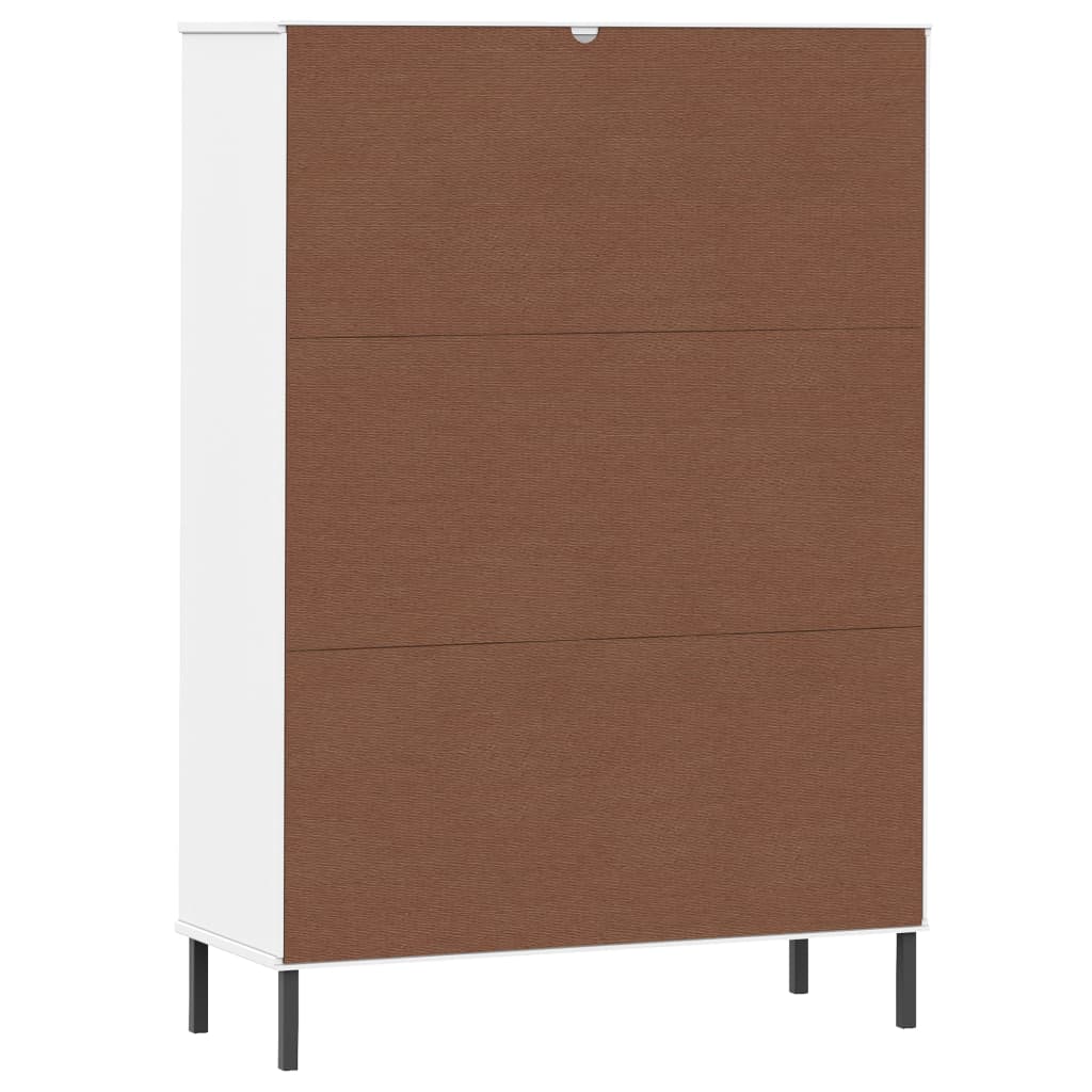 Boekenkast Met Metalen Poten Oslo 90X35X128,5 Cm Hout Wit