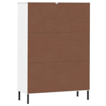 Boekenkast Met Metalen Poten Oslo 90X35X128,5 Cm Hout Wit