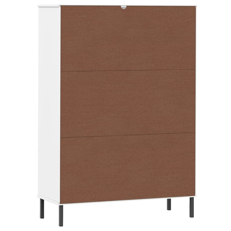 Boekenkast Met Metalen Poten Oslo 90X35X128,5 Cm Hout Wit