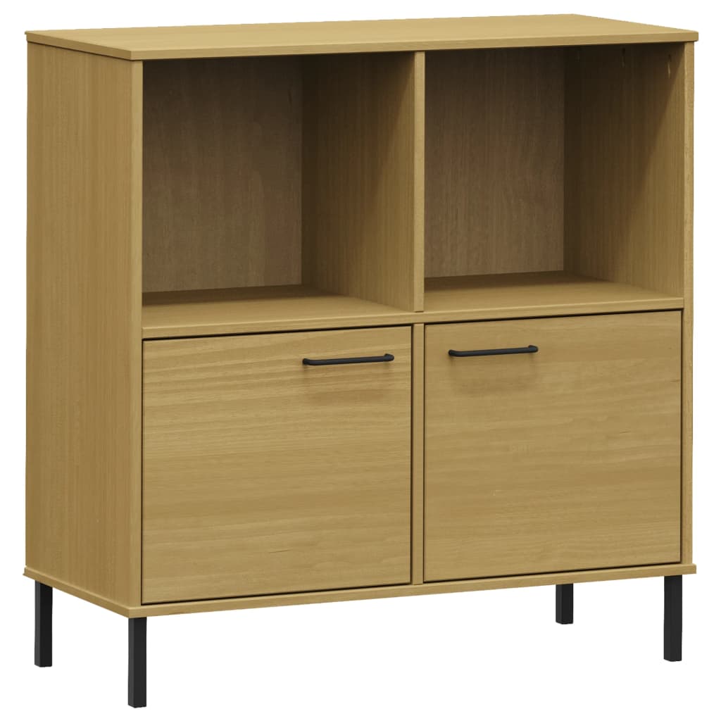 Boekenkast Met Metalen Poten Oslo 90X35X90,5 Cm Hout Bruin