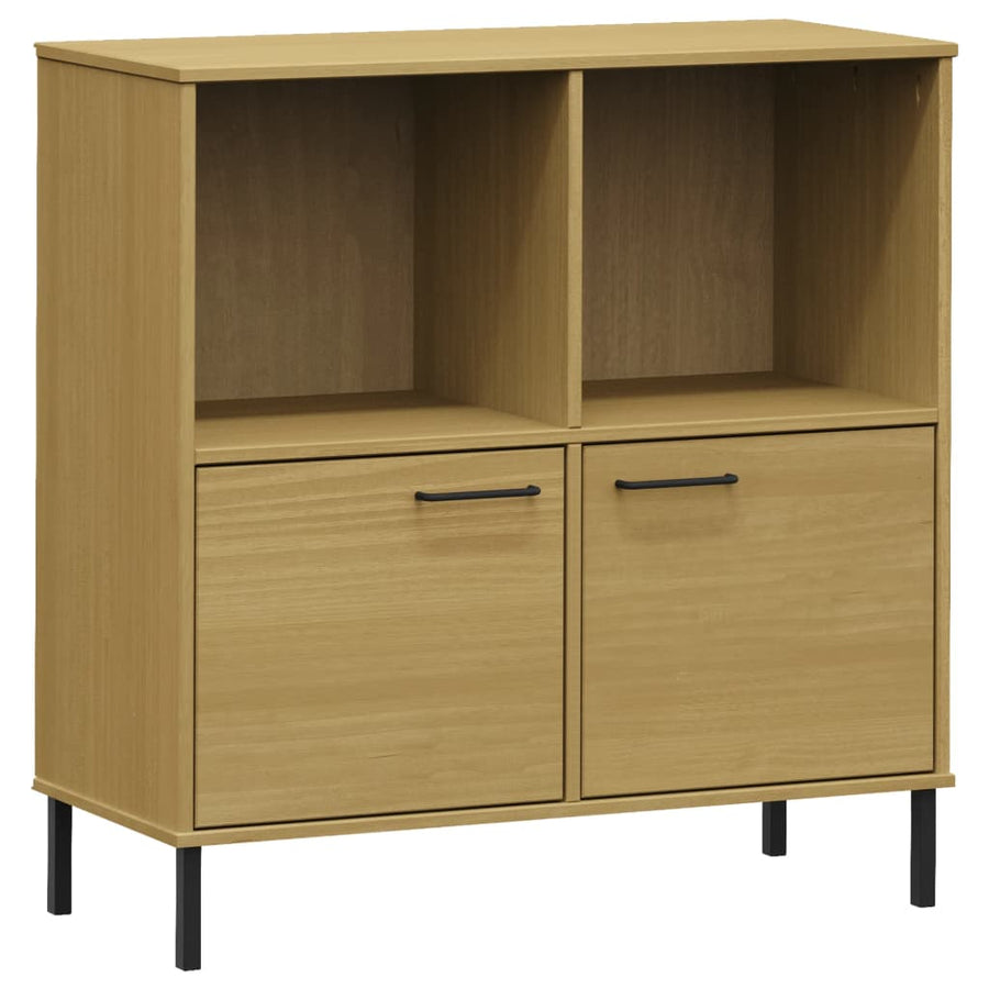 Boekenkast Met Metalen Poten Oslo 90X35X90,5 Cm Hout Bruin