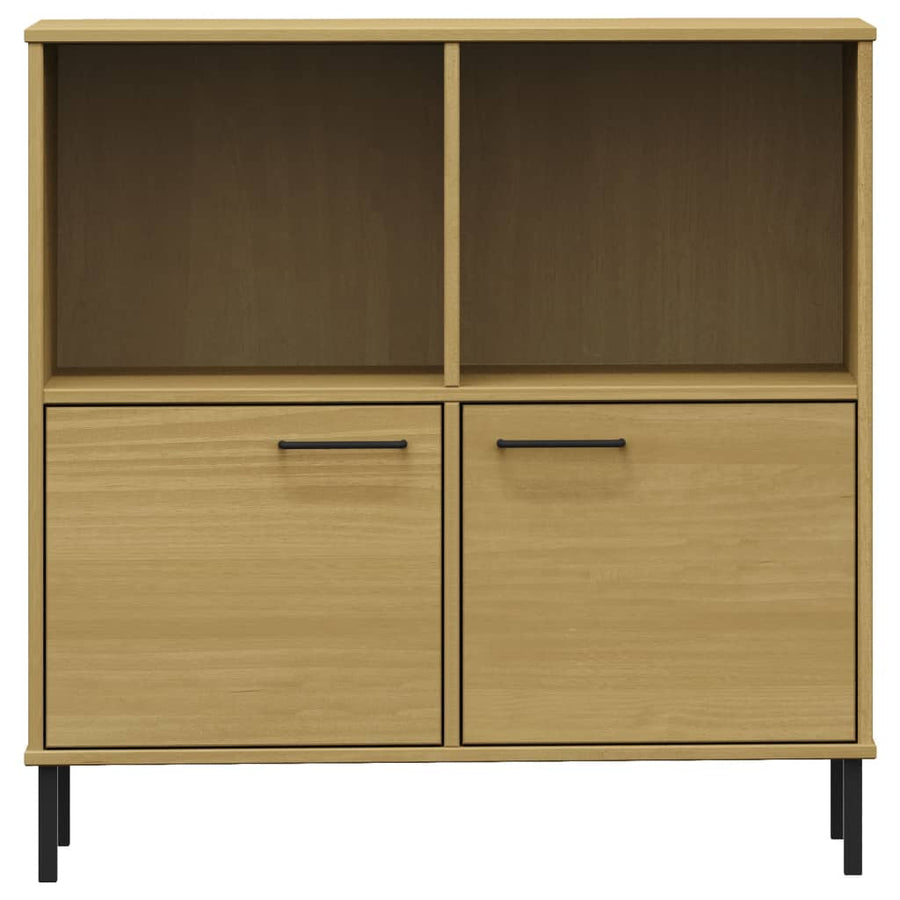 Boekenkast Met Metalen Poten Oslo 90X35X90,5 Cm Hout Bruin