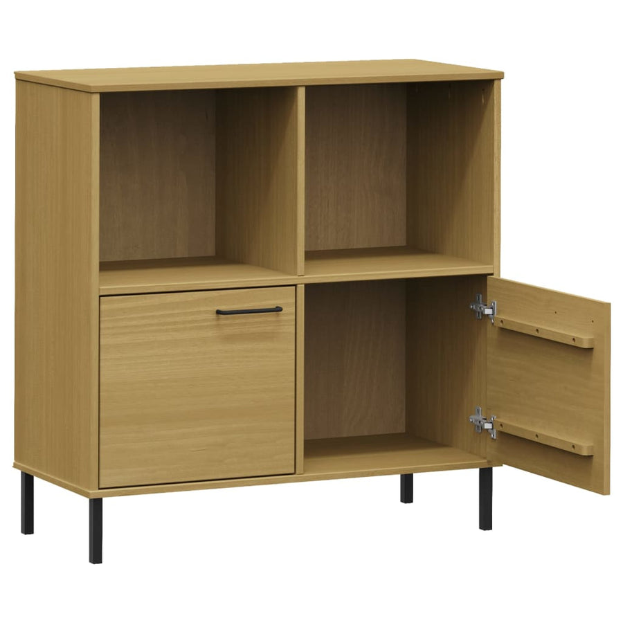 Boekenkast Met Metalen Poten Oslo 90X35X90,5 Cm Hout Bruin