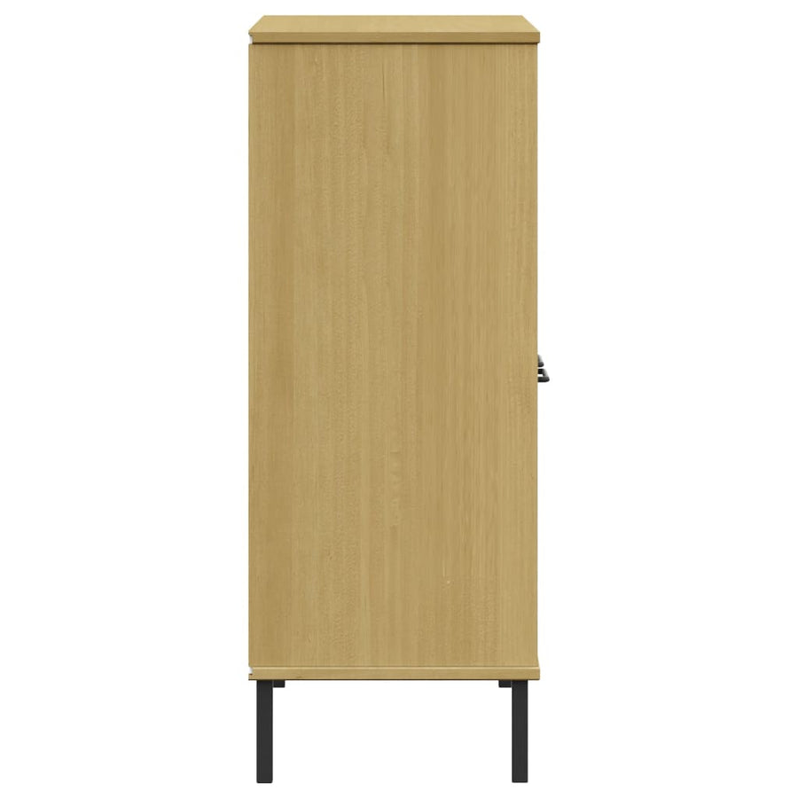 Boekenkast Met Metalen Poten Oslo 90X35X90,5 Cm Hout Bruin