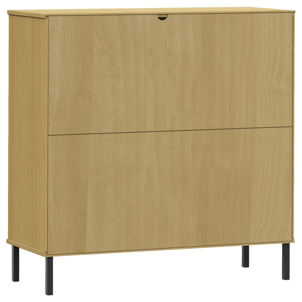Boekenkast Met Metalen Poten Oslo 90X35X90,5 Cm Hout Bruin