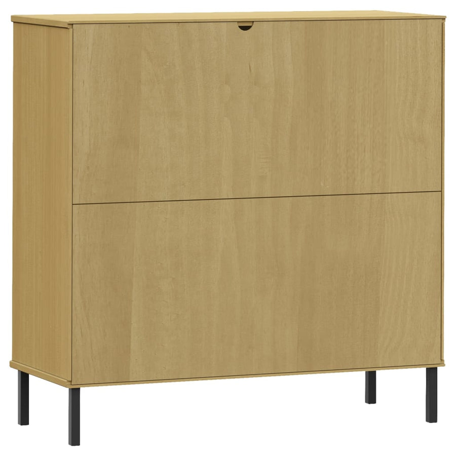 Boekenkast Met Metalen Poten Oslo 90X35X90,5 Cm Hout Bruin