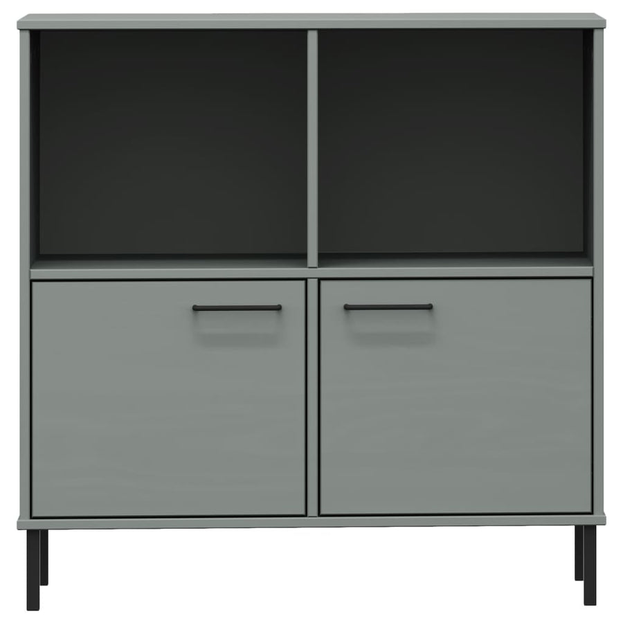 Boekenkast Met Metalen Poten Oslo 90X35X90,5 Cm Hout Grijs