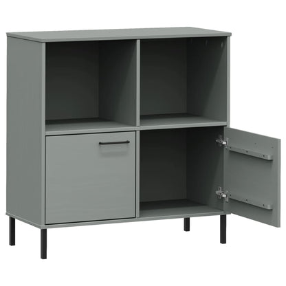 Boekenkast Met Metalen Poten Oslo 90X35X90,5 Cm Hout Grijs