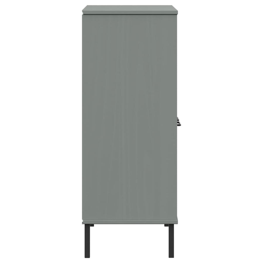 Boekenkast Met Metalen Poten Oslo 90X35X90,5 Cm Hout Grijs
