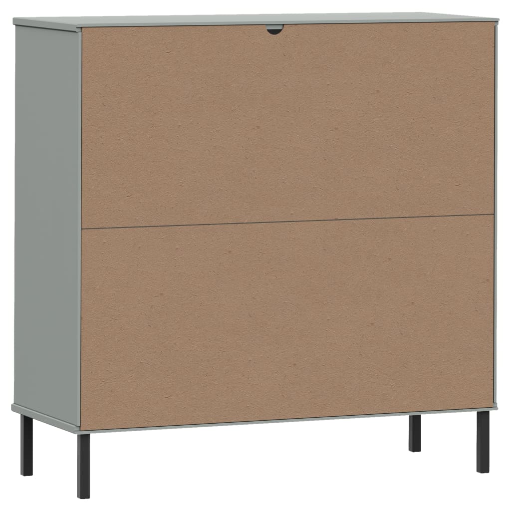 Boekenkast Met Metalen Poten Oslo 90X35X90,5 Cm Hout Grijs