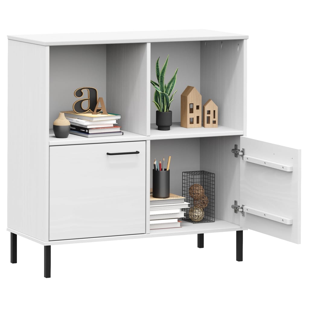 Boekenkast Met Metalen Poten Oslo 90X35X90,5 Cm Hout Wit