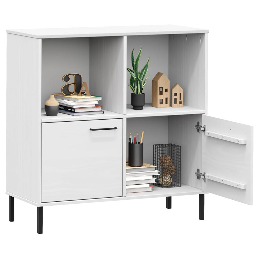 Boekenkast Met Metalen Poten Oslo 90X35X90,5 Cm Hout Wit