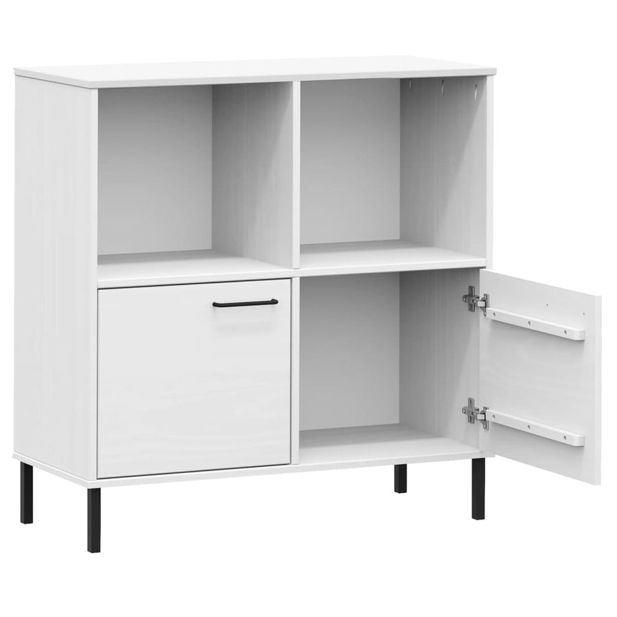 Boekenkast Met Metalen Poten Oslo 90X35X90,5 Cm Hout Wit