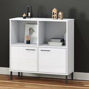 Boekenkast 90x35x90,5 cm hout wit metaal