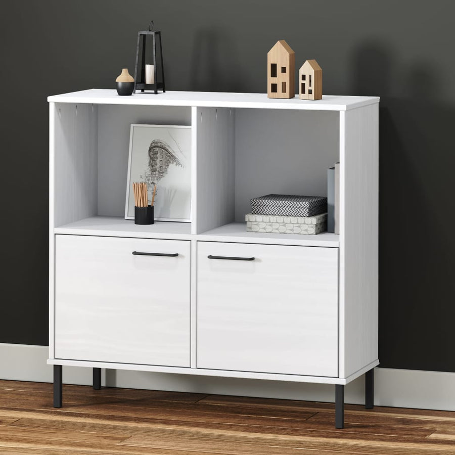 Boekenkast Met Metalen Poten Oslo 90X35X90,5 Cm Hout Wit