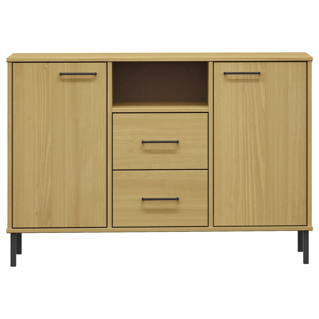 Dressoir Met Metalen Poten Oslo 113X40X77 Cm Grenenhout Bruin