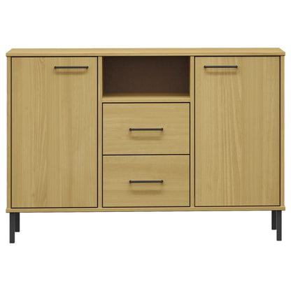 Dressoir Met Metalen Poten Oslo 113X40X77 Cm Grenenhout Bruin