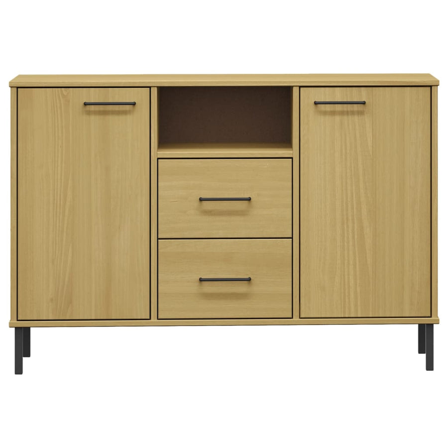Dressoir Met Metalen Poten Oslo 113X40X77 Cm Grenenhout Bruin