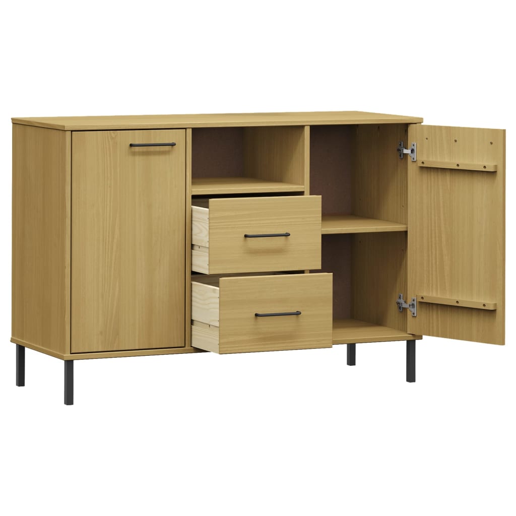 Dressoir Met Metalen Poten Oslo 113X40X77 Cm Grenenhout Bruin