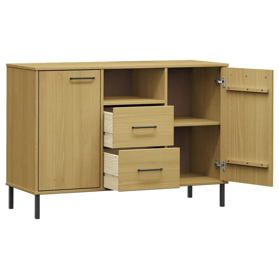 Dressoir Met Metalen Poten Oslo 113X40X77 Cm Grenenhout Bruin