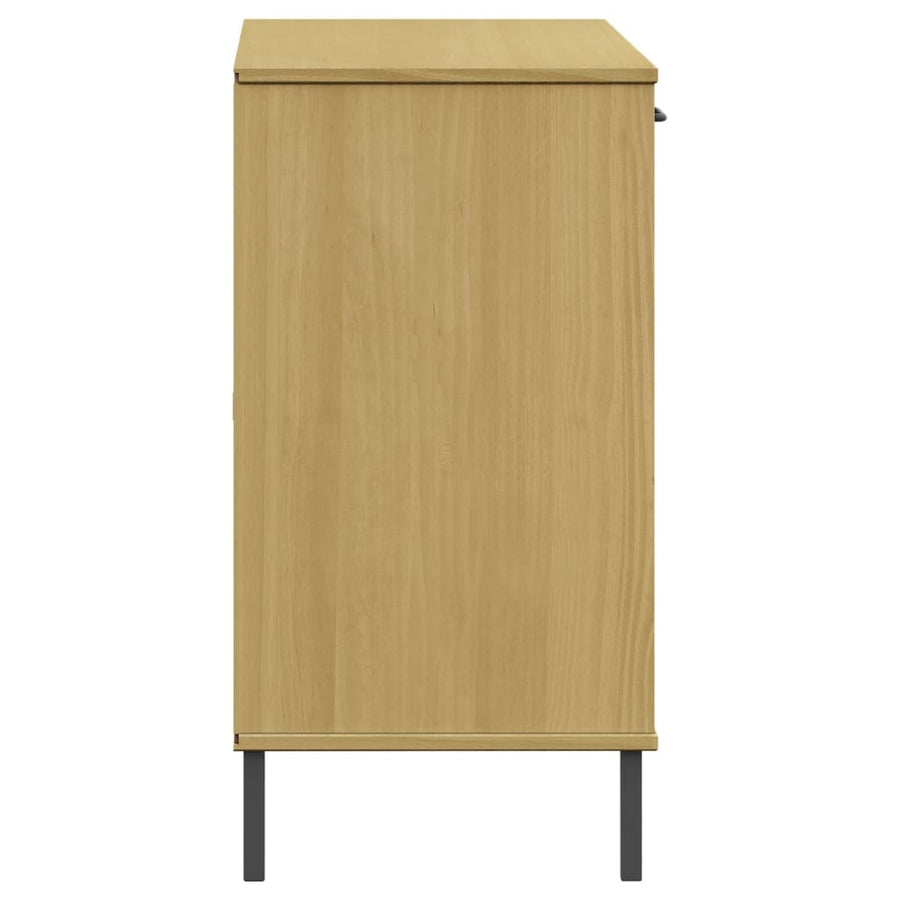 Dressoir Met Metalen Poten Oslo 113X40X77 Cm Grenenhout Bruin