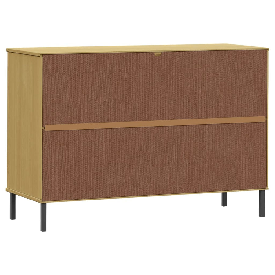 Dressoir Met Metalen Poten Oslo 113X40X77 Cm Grenenhout Bruin