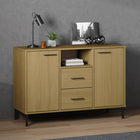 Sideboard with metal legs OSLO 113x40x77 cm pine wood brown