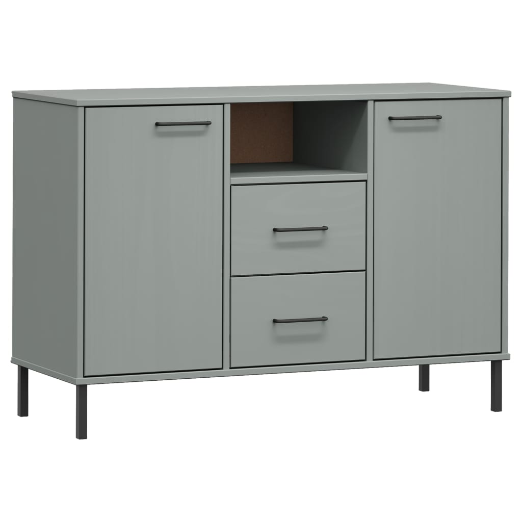 Dressoir Met Metalen Poten Oslo 113X40X77 Cm Grenenhout Grijs
