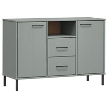 Dressoir Met Metalen Poten Oslo 113X40X77 Cm Grenenhout Grijs
