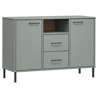 Dressoir Met Metalen Poten Oslo 113X40X77 Cm Grenenhout Grijs