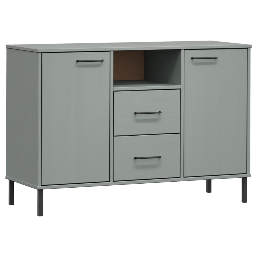 Dressoir Met Metalen Poten Oslo 113X40X77 Cm Grenenhout Grijs