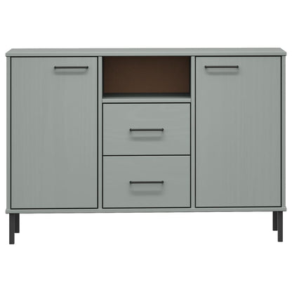 Dressoir Met Metalen Poten Oslo 113X40X77 Cm Grenenhout Grijs