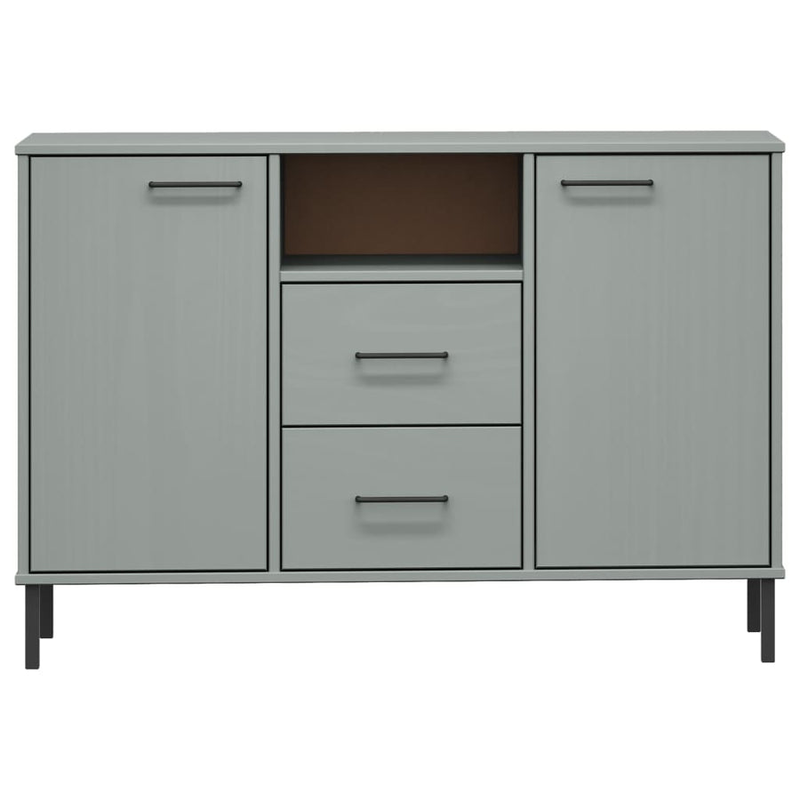 Dressoir Met Metalen Poten Oslo 113X40X77 Cm Grenenhout Grijs