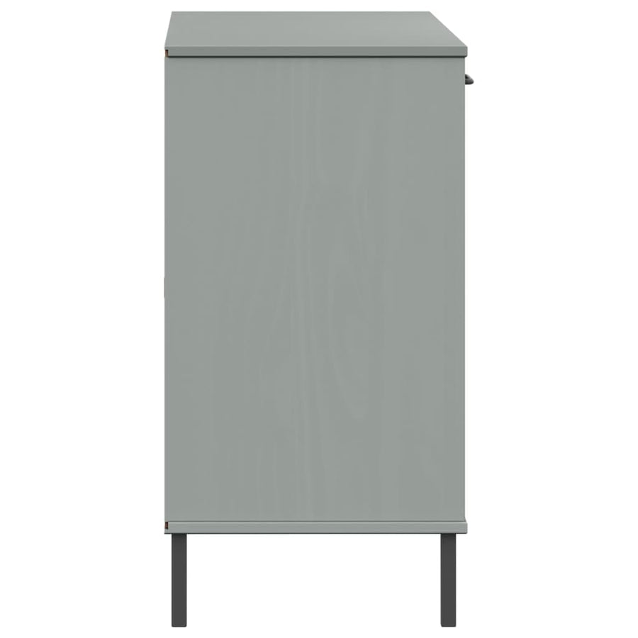 Dressoir Met Metalen Poten Oslo 113X40X77 Cm Grenenhout Grijs