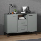 Sideboard with metal legs OSLO 113x40x77 cm pine wood grey