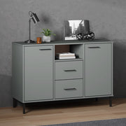 Dressoir 113x40x77 cm massief grenenhout metaal grijs