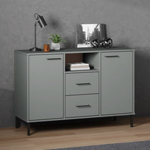 Dressoir Met Metalen Poten Oslo 113X40X77 Cm Grenenhout Grijs