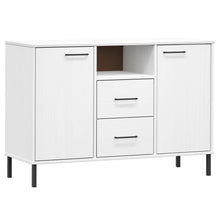 Dressoir Met Metalen Poten Oslo 113X40X77 Cm Grenenhout Wit