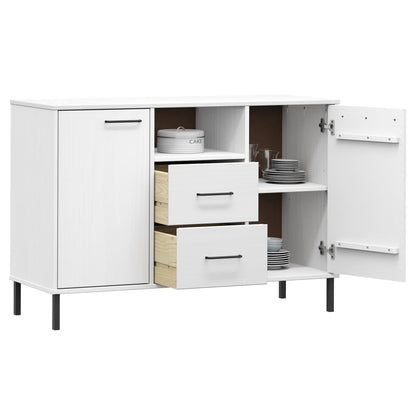 Dressoir Met Metalen Poten Oslo 113X40X77 Cm Grenenhout Wit