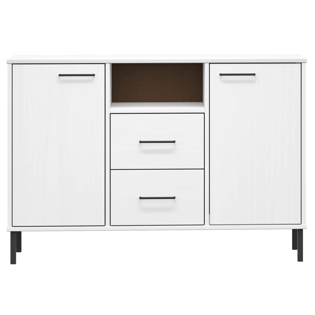 Dressoir Met Metalen Poten Oslo 113X40X77 Cm Grenenhout Wit