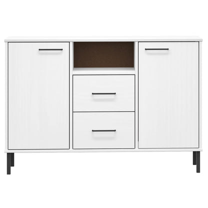 Dressoir Met Metalen Poten Oslo 113X40X77 Cm Grenenhout Wit