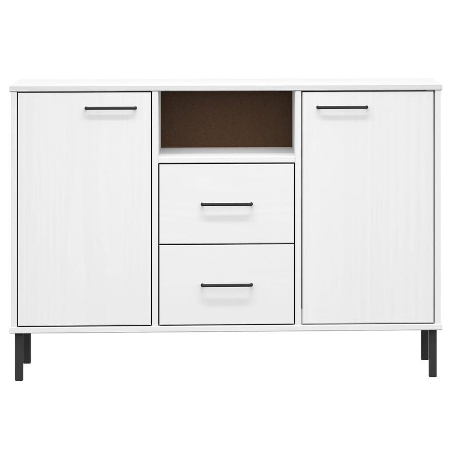 Dressoir Met Metalen Poten Oslo 113X40X77 Cm Grenenhout Wit