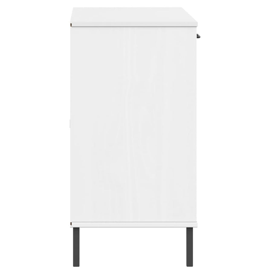 Dressoir Met Metalen Poten Oslo 113X40X77 Cm Grenenhout Wit
