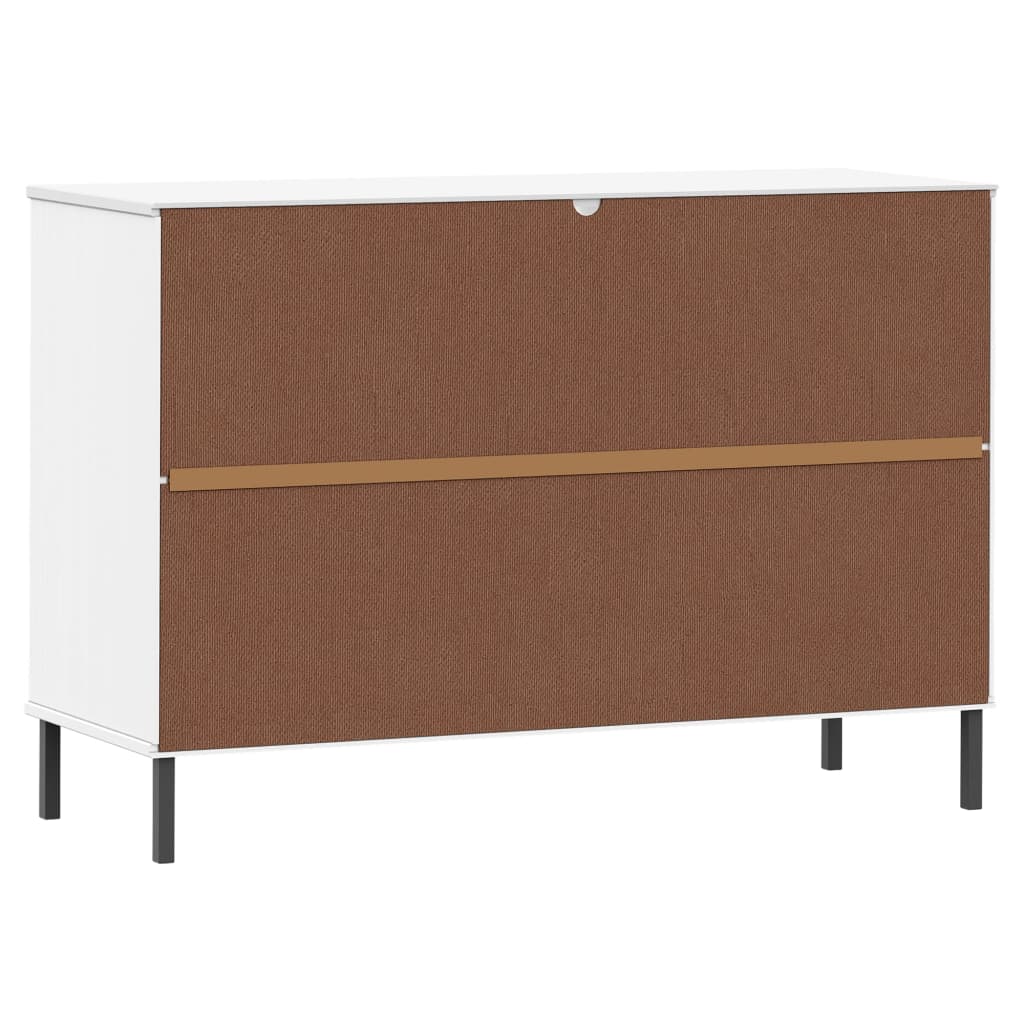 Dressoir Met Metalen Poten Oslo 113X40X77 Cm Grenenhout Wit