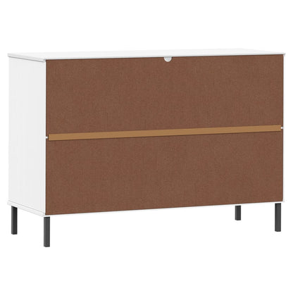Dressoir Met Metalen Poten Oslo 113X40X77 Cm Grenenhout Wit